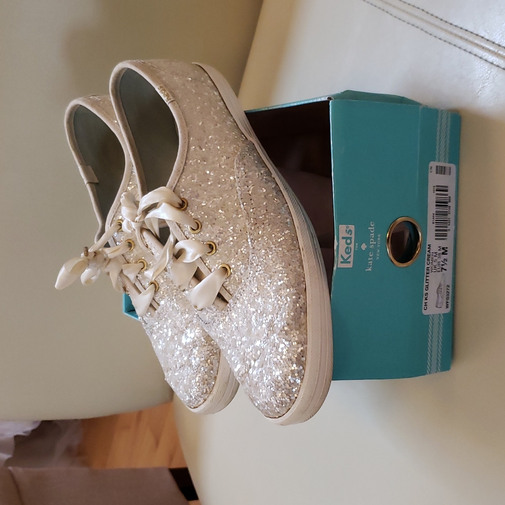 Kate Spade glitter cream Keds